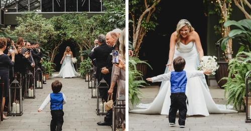 2-jähriger kann Begeisterung bei Hochzeit seiner Mutter nicht verbergen- bezaubernder Moment geht in sozialen Medien viral