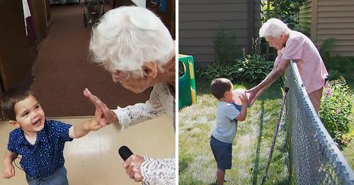 Zweijähriger findet  ersten besten Freund  in 100 jähriger Nachbarin, die ihren Sohn vermisst