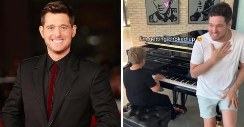 Michael Bublé weint fast, als sein Sohn, der den Krebs besiegt hat, sein Lied auf dem Klavier spielt